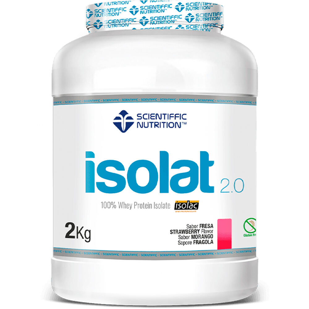 Scientiffic Nutrition Proteinas Aislado Suero/Whey Isolat 2.0 Whey Protein Isolac Fresa 2kg vista frontal