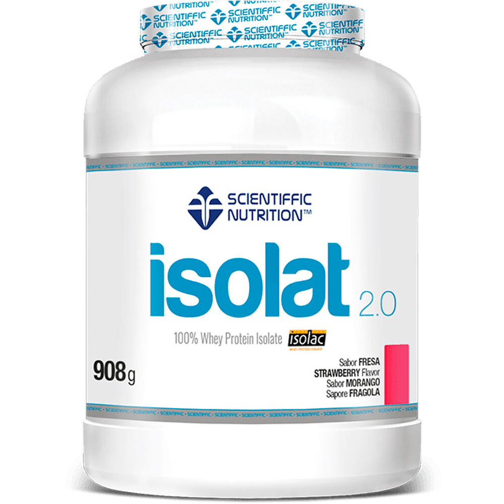 Scientiffic Nutrition Proteinas Aislado Suero/Whey Isolat 2.0 Whey Protein Isolac Fresa 908g vista frontal