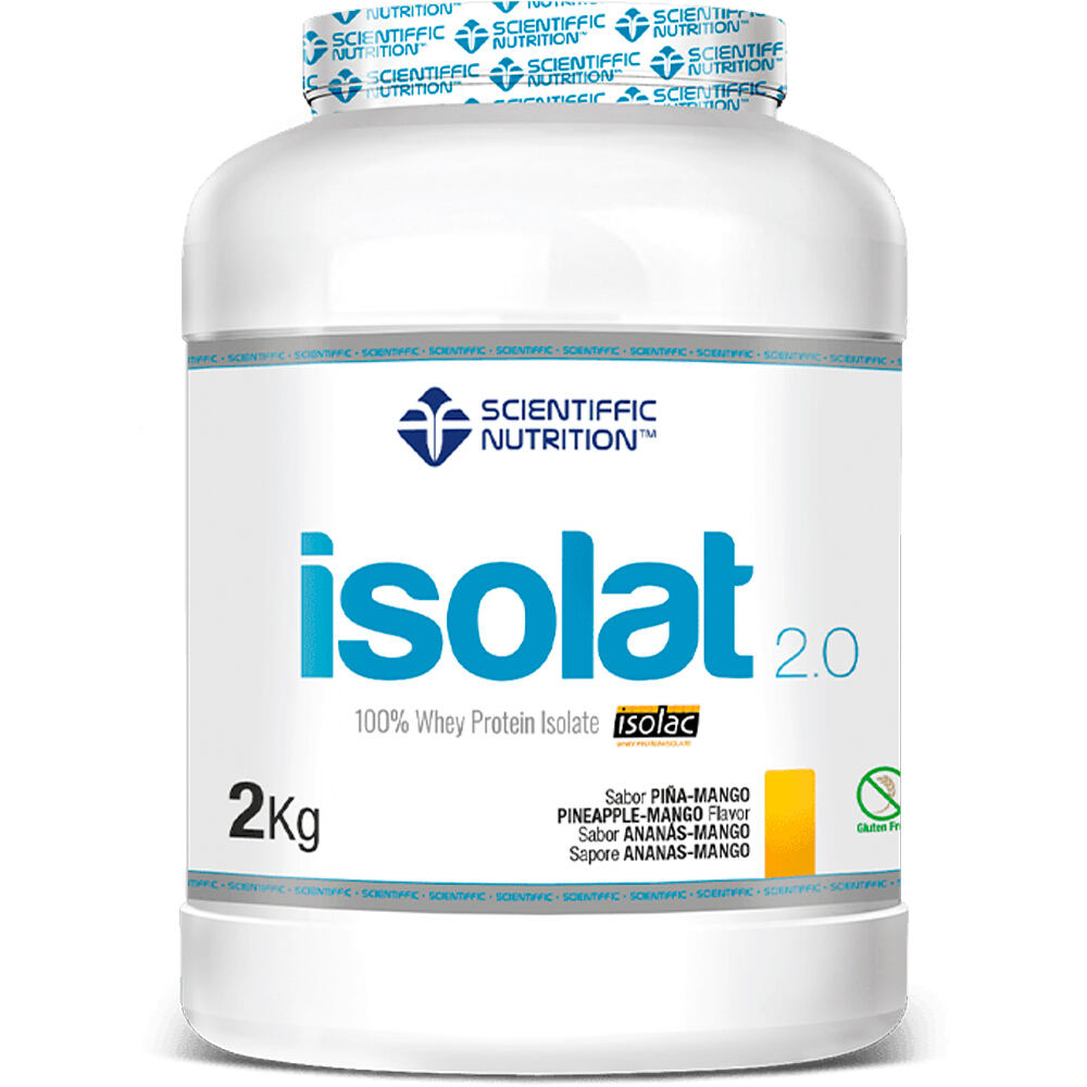 Scientiffic Nutrition Proteinas Aislado Suero/Whey Isolat 2.0 Whey Protein Isolac Pia Mango 2Kg vista frontal