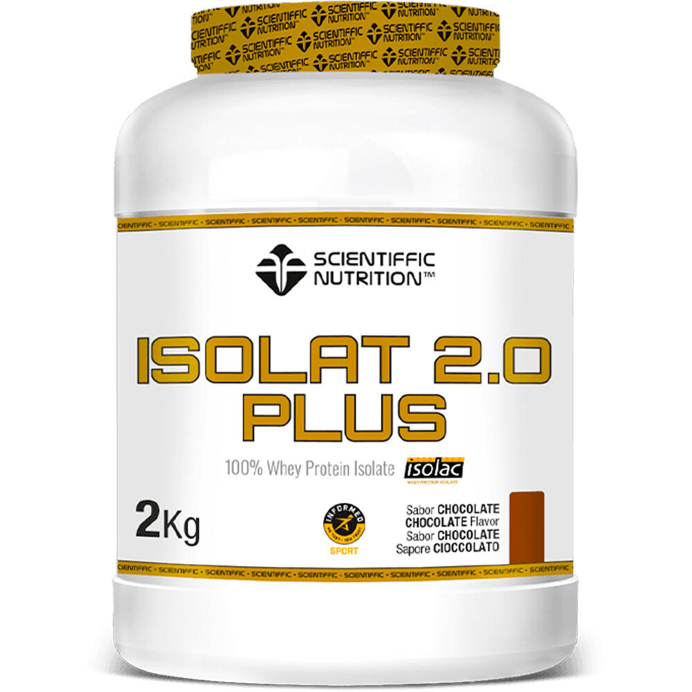 Scientiffic Nutrition proteínas Isolat 2.0 PLUS Whey Protein Isolac Chocolate 2kg vista frontal