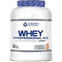 Scientiffic Nutrition proteínas Whey Professional 2.0 Lacprodan Digezyme Cookies Cream 2kg vista frontal