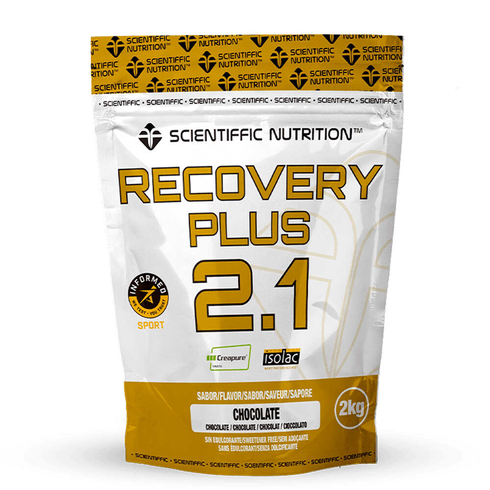 Scientiffic Nutrition Recuperacion Recovery PLUS 2.1  Chocolate 2Kg vista frontal
