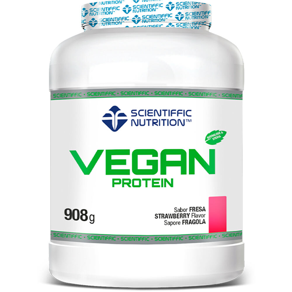 Scientiffic Nutrition Vegano Vegan Protein Digezyme Fresa Nata 908 vista frontal