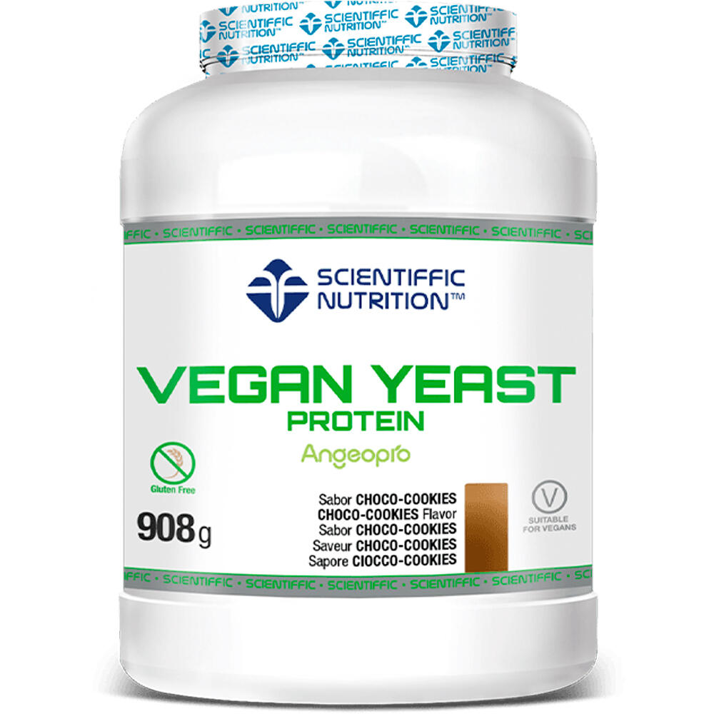 Scientiffic Nutrition Vegano Vegan Yeast Protein Chocolate cookies 908 vista frontal