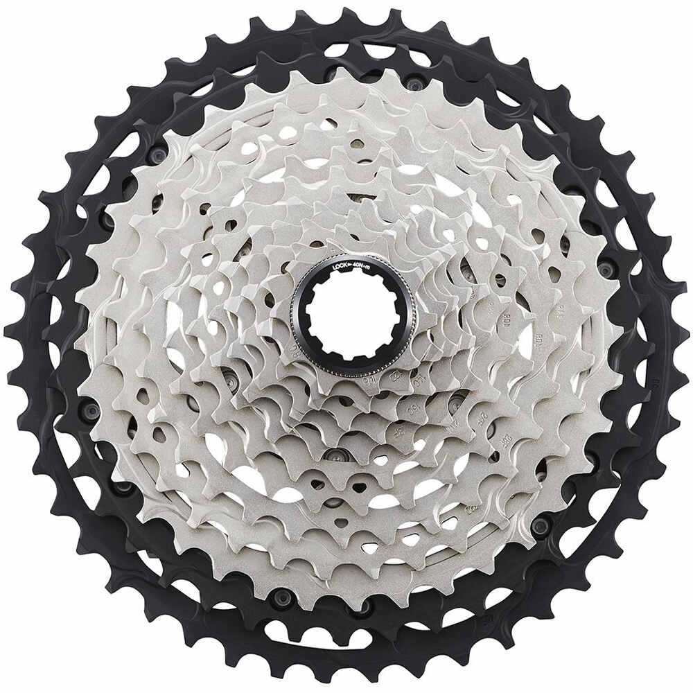 Shimano cassette bicicleta carretera CASSETTE DEORE XT CS-M8100 HG+ 12V 10-45 vista frontal