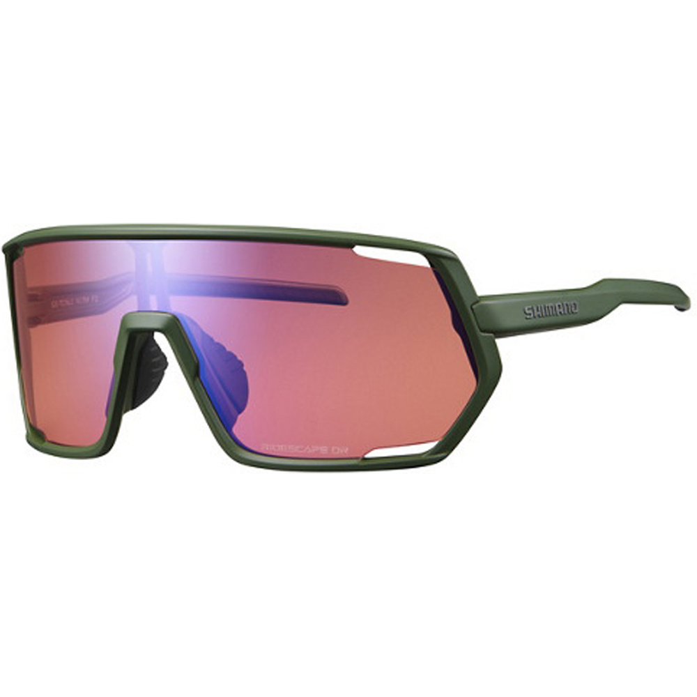 Shimano gafas ciclismo Eyewear TCNM2 Dark Olive, Ridescape OR vista frontal