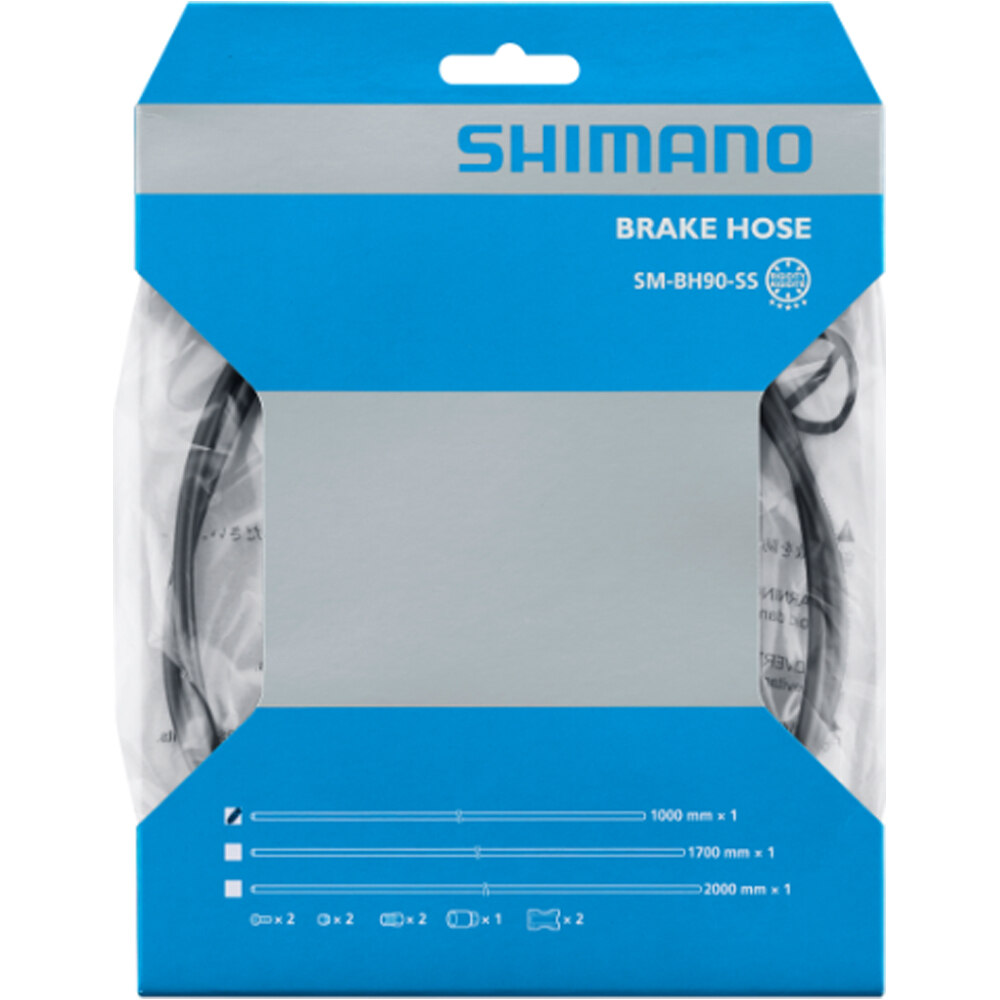 Shimano pastillas discos y accesorios freno Latiguillo Freno 1700mm Negro vista frontal