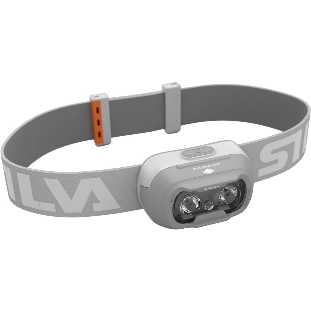 Silva frontal SEEK 450 RECHARGE Whiteout frontal IPX5/Li-Po 1,35 Ah/USB-C vista frontal