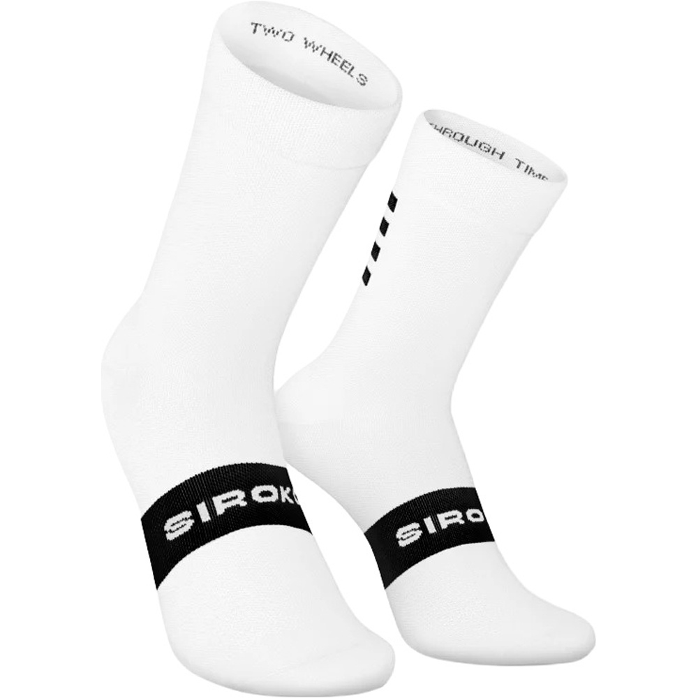 Siroko calcetines ciclismo S1 White Gavia vista frontal