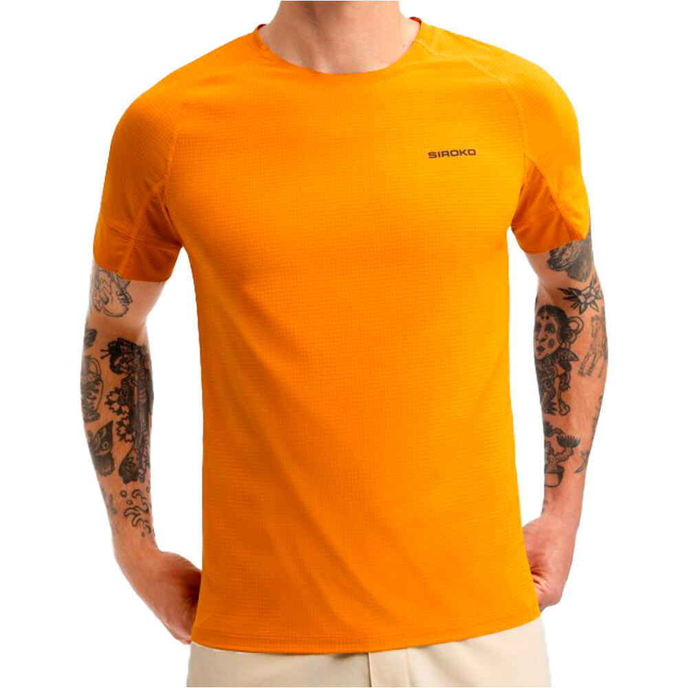 Siroko camiseta ciclismo hombre Pilgrim Orange vista frontal