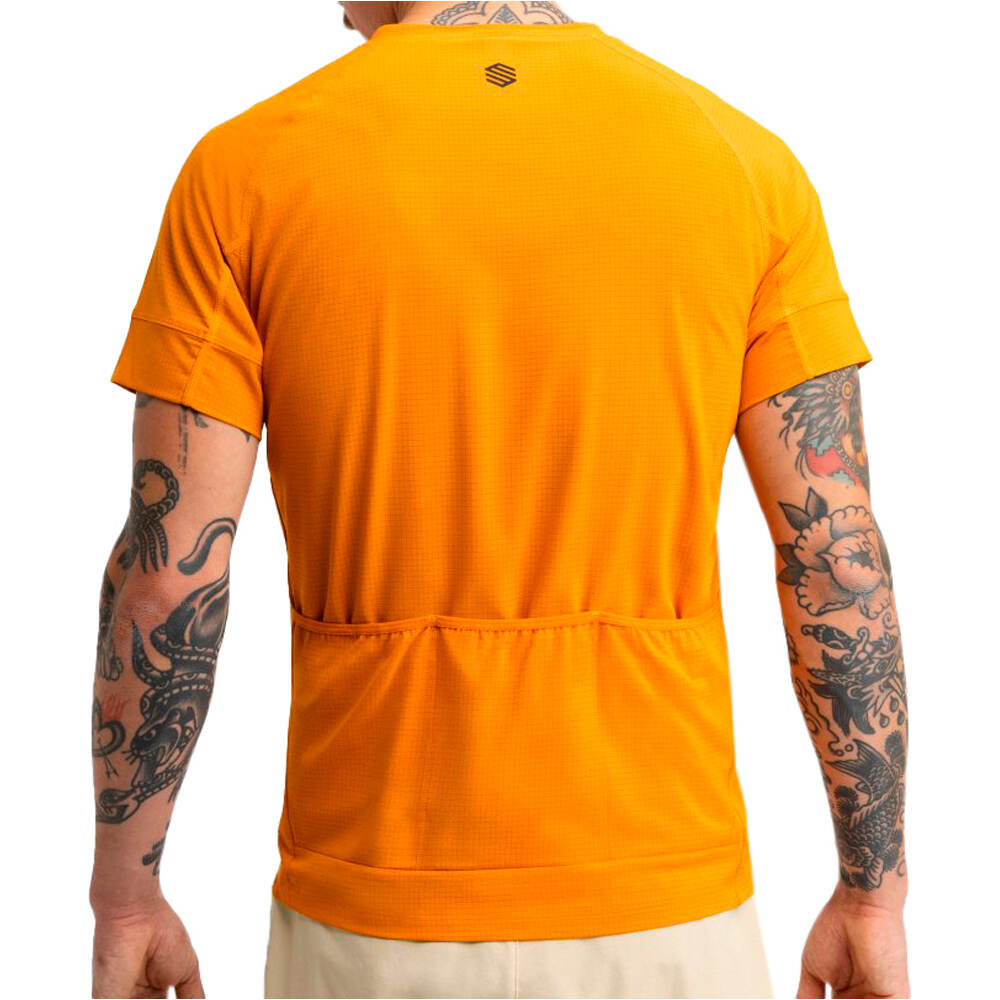 Siroko camiseta ciclismo hombre Pilgrim Orange vista trasera