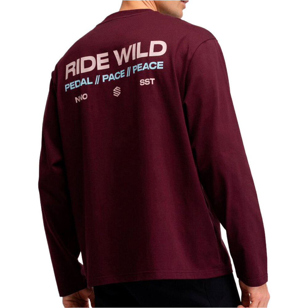 Siroko camiseta ciclismo hombre Rutted Burgundy vista trasera