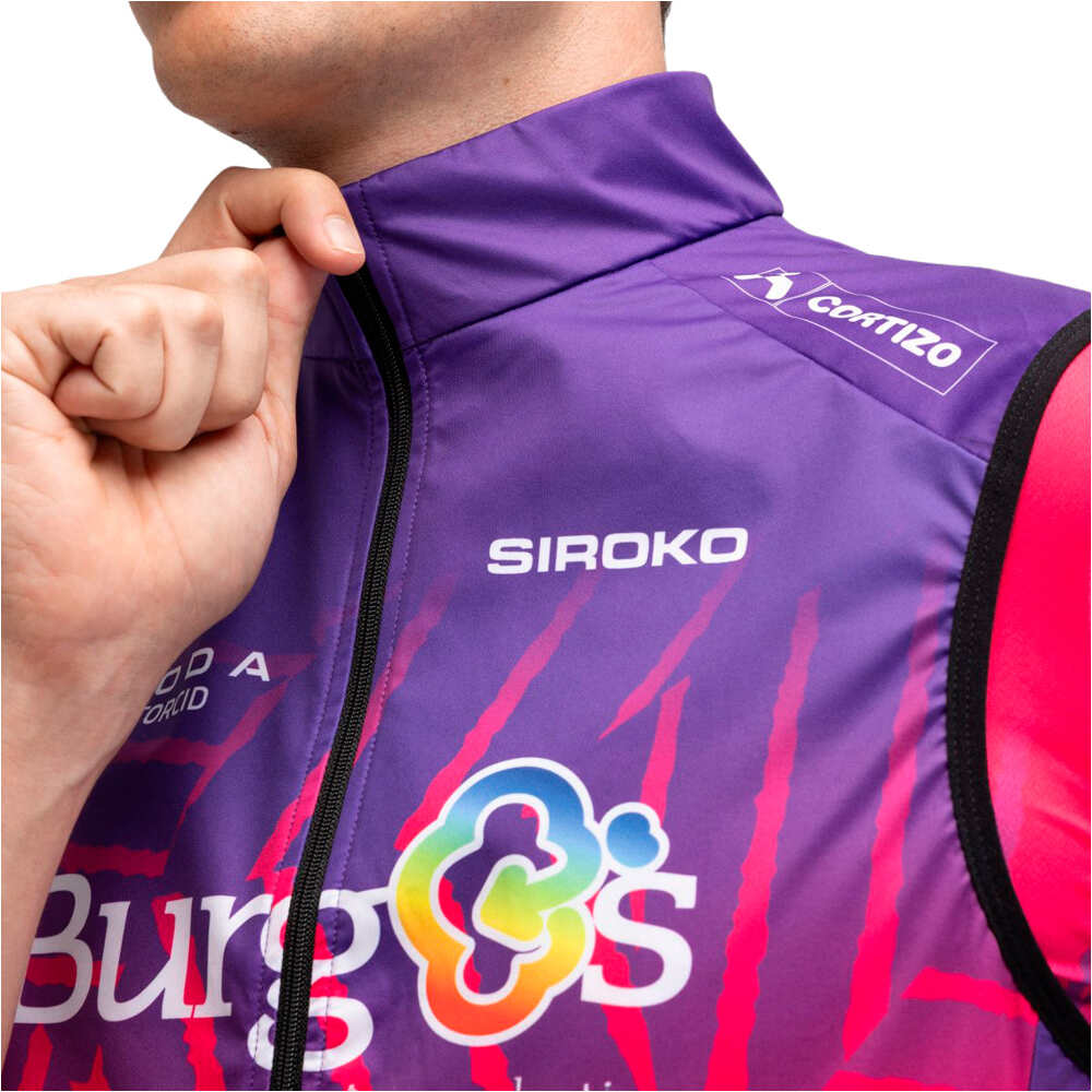 Siroko chaleco ciclismo cortavientos BBBH V1 Burgos vista detalle