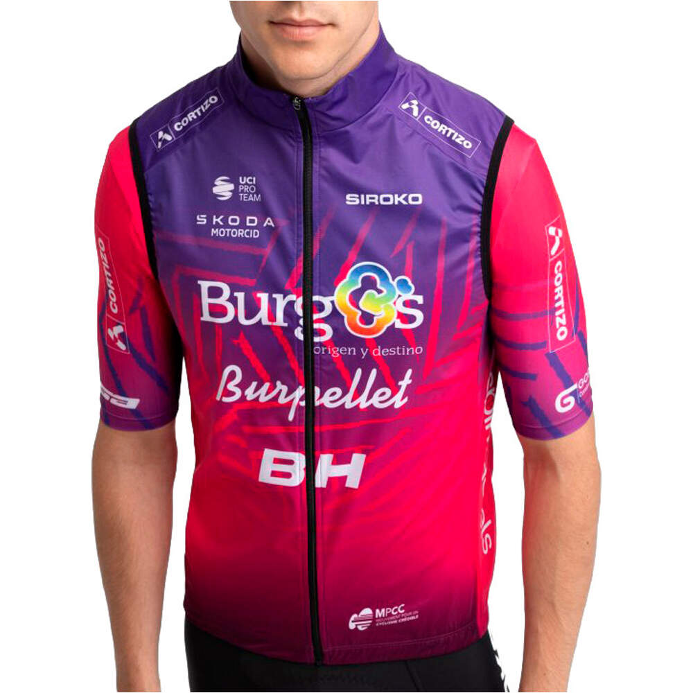 Siroko chaleco ciclismo cortavientos BBBH V1 Burgos vista frontal