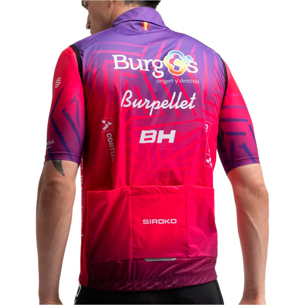 Siroko chaleco ciclismo cortavientos BBBH V1 Burgos vista trasera