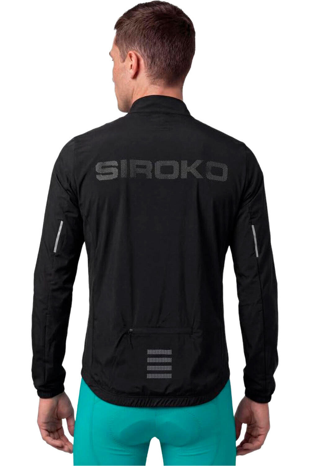 Siroko cortavientos ciclismo hombre J4 Windbreak Black vista trasera