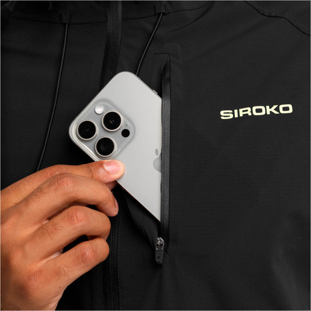 Siroko cortavientos ciclismo hombre MTB Zone Anthracite vista detalle