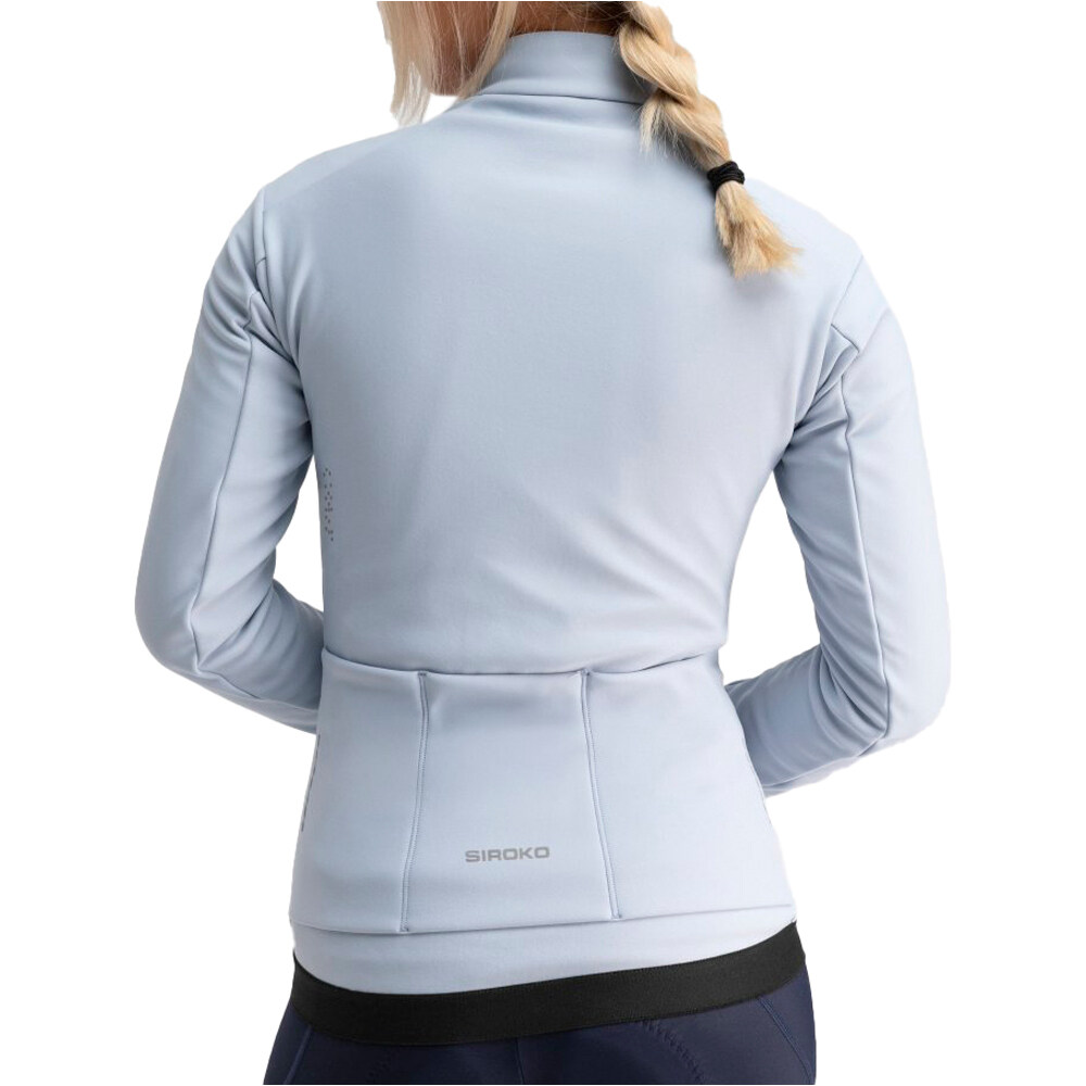 Siroko cortavientos ciclismo mujer J1 Bluebell vista trasera