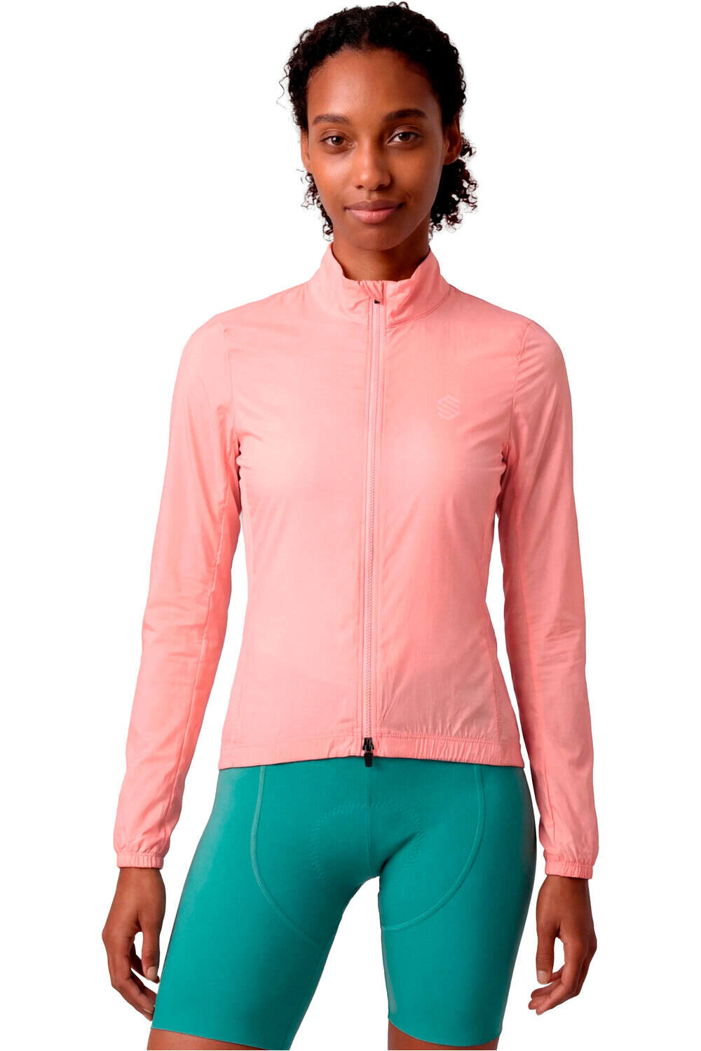 Siroko cortavientos ciclismo mujer J4-W Windbreak Coral vista frontal
