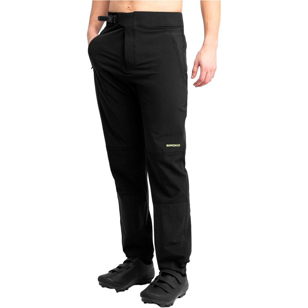 Siroko culotte largo hombre MTB Drivetrain Black vista frontal
