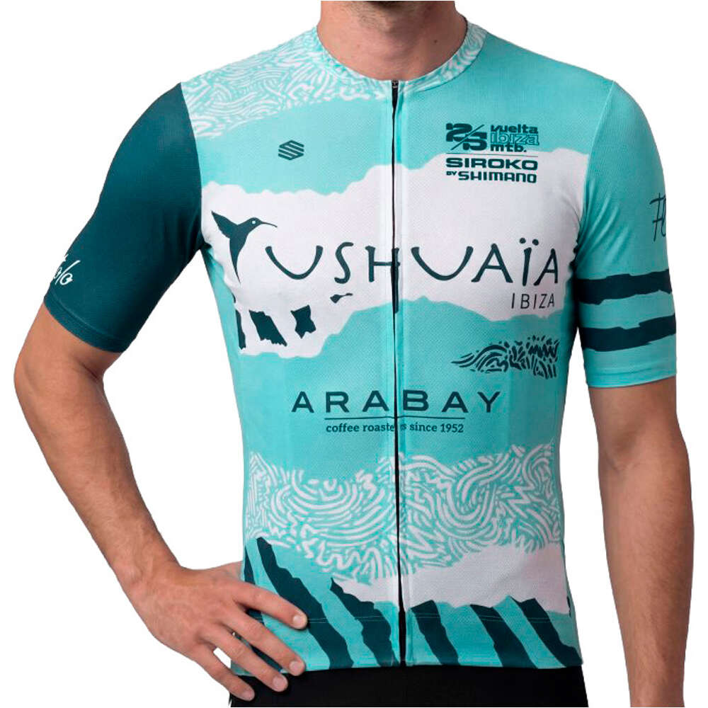 Siroko maillot manga corta hombre VIBZ 26 M8 Tarida Green vista frontal
