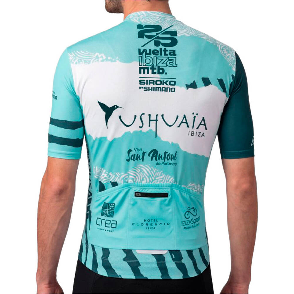 Siroko maillot manga corta hombre VIBZ 26 M8 Tarida Green vista trasera