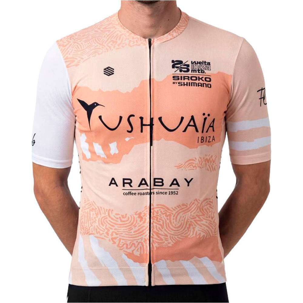 Siroko maillot manga corta hombre VIBZ 26 M8 Tarida Orange vista frontal