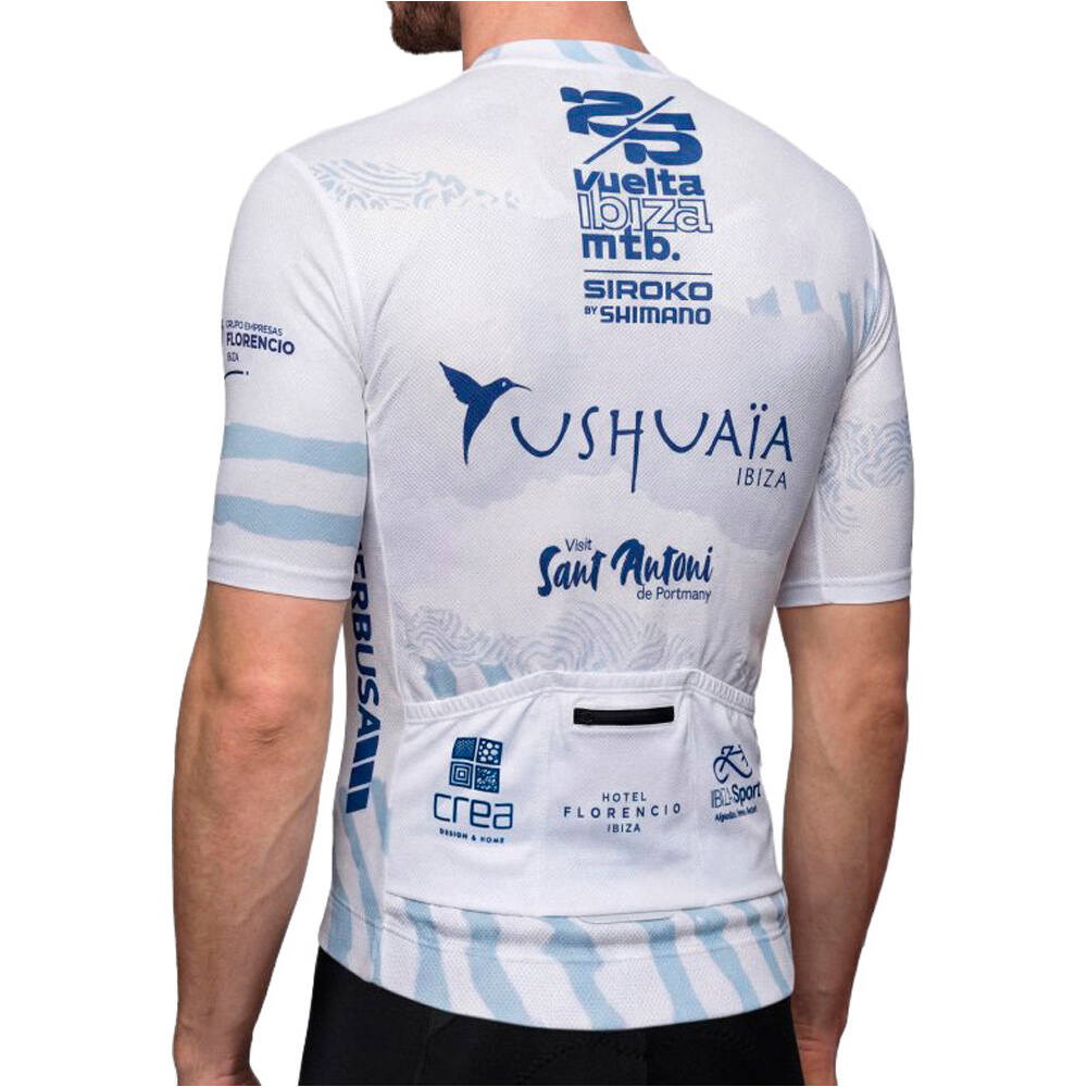 Siroko maillot manga corta hombre VIBZ 26 M8 Tarida White vista trasera