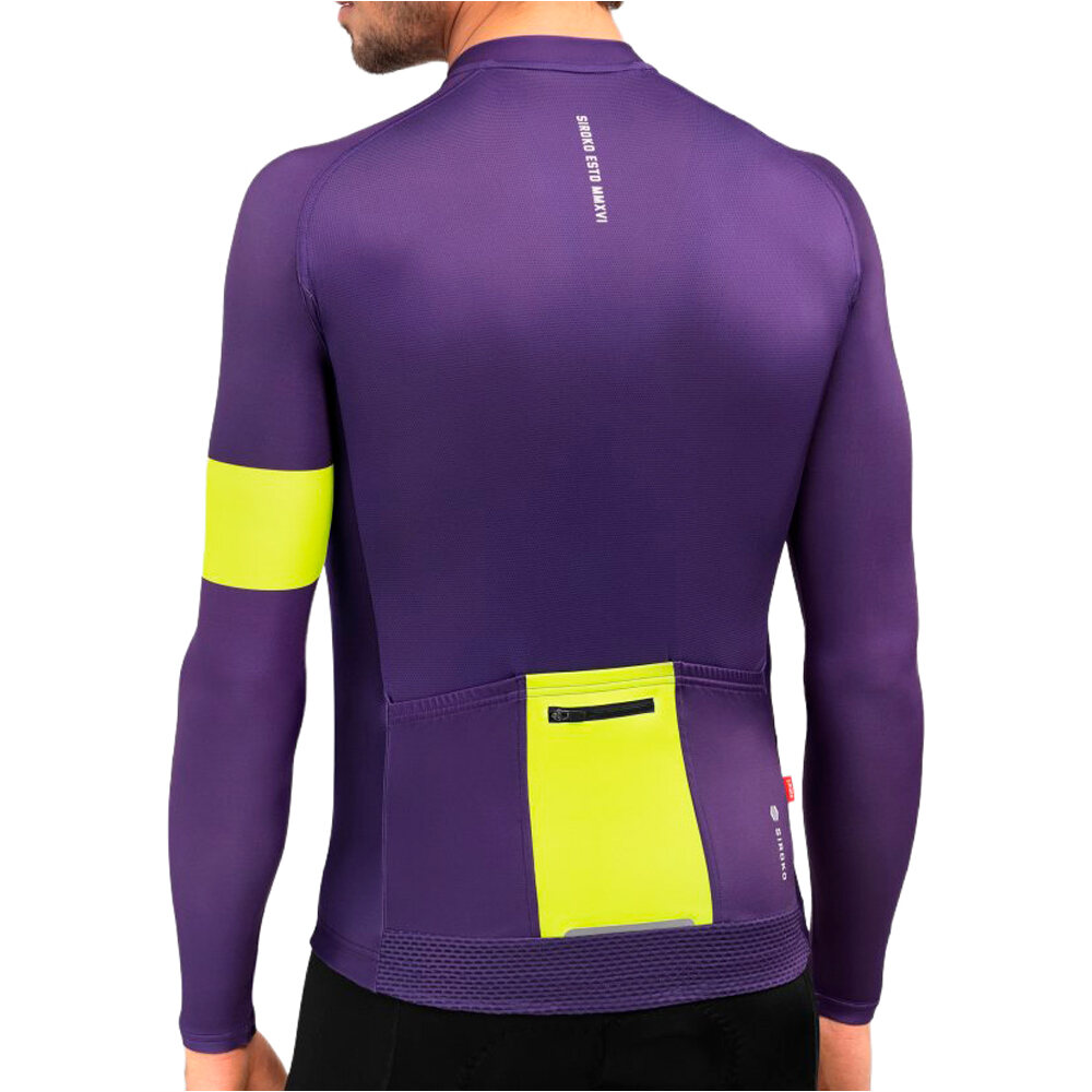 Siroko maillot manga larga hombre M2 Bergen vista trasera