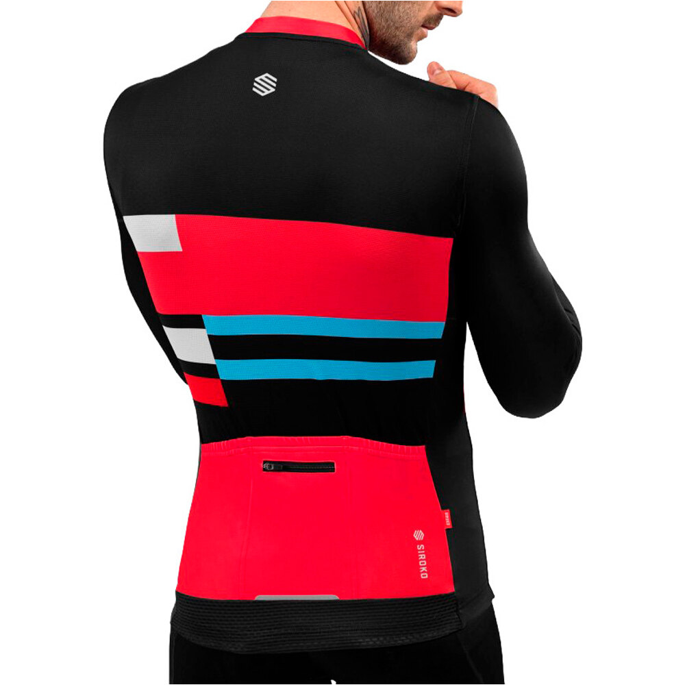 Siroko maillot manga larga hombre M2 Riemst vista trasera