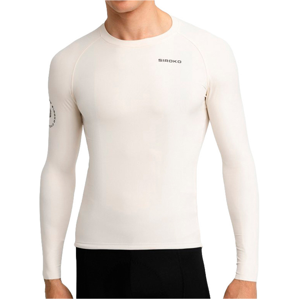 Siroko maillot manga larga hombre M9 Scanuppia Beige vista frontal