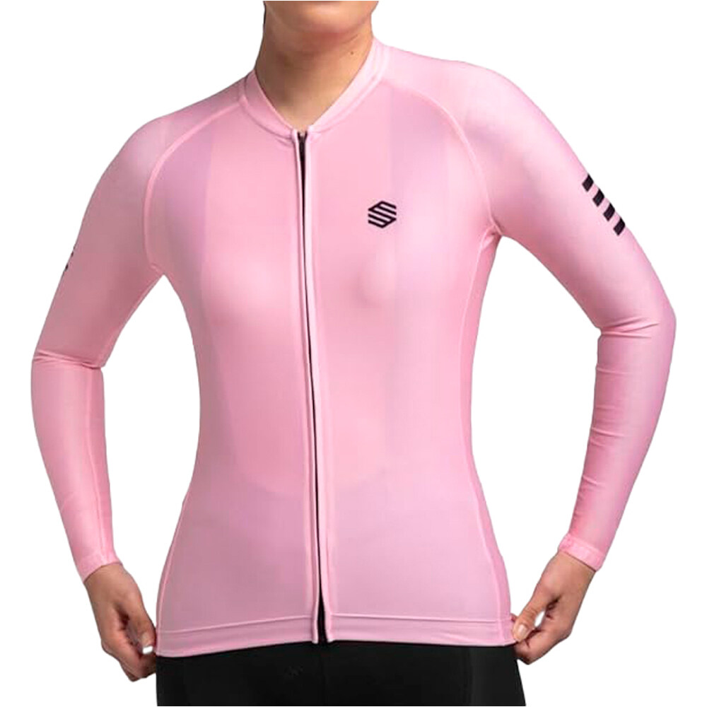 Siroko maillot manga larga mujer M2 Flamingo vista frontal
