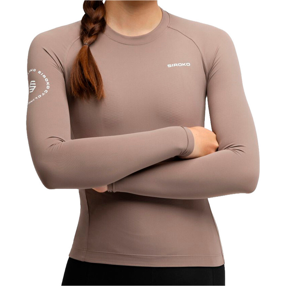 Siroko maillot manga larga mujer M9-W Scanuppia Brown vista frontal
