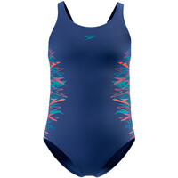 Speedo bañador natación niña Placement Muscleback Swimsuit vista frontal