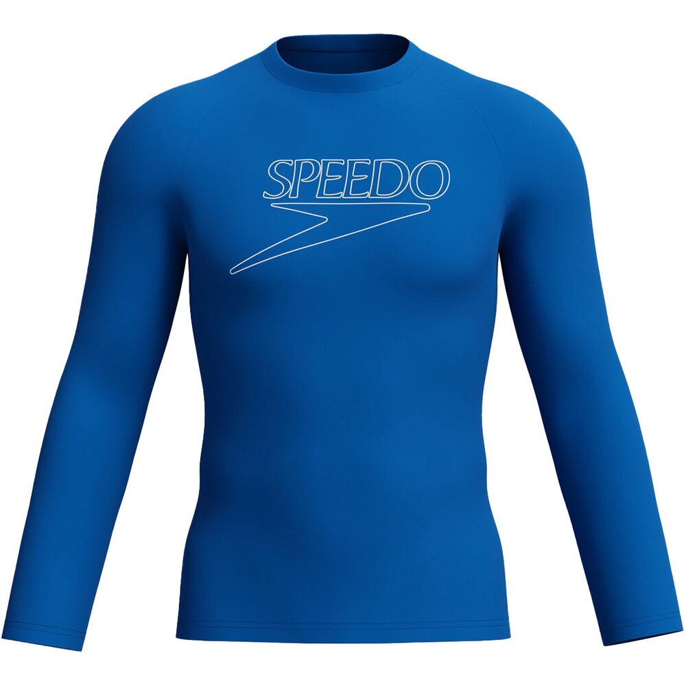 Speedo lycra surf manga larga hombre Endurance+ Long Sleeve Logo Rash Guard vista frontal