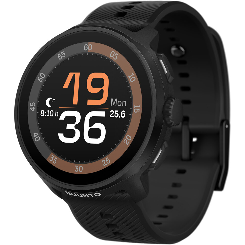Suunto pulsómetros con gps SUUNTO RUN ALL BLACK WITH SILICONE STRAP vista frontal