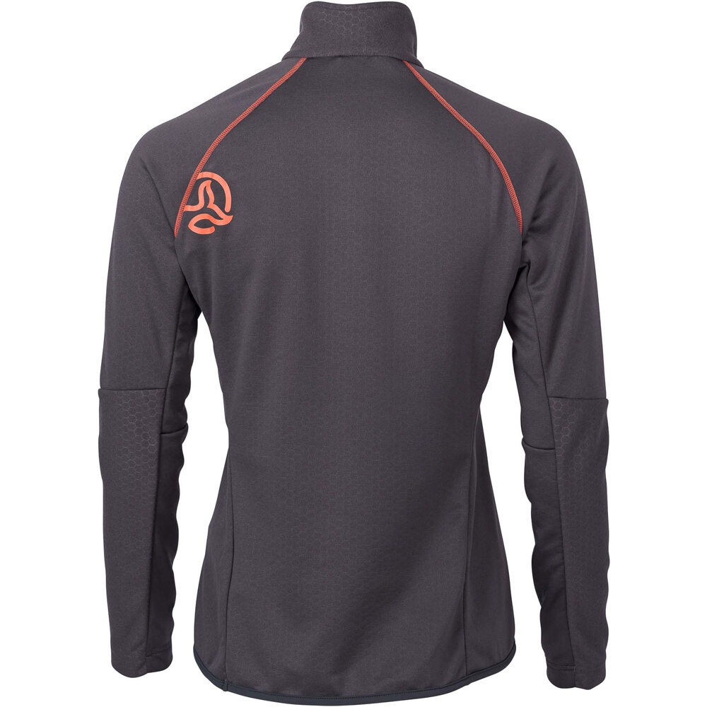 Ternua camiseta montaña manga larga mujer BERLANA 2.0 1/2 ZIP W vista trasera