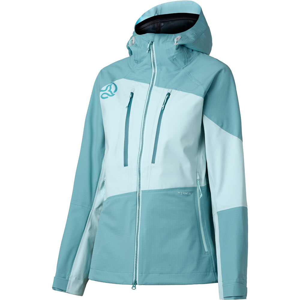 Ternua chaqueta impermeable mujer KLIMMER JKT W AZCL vista frontal