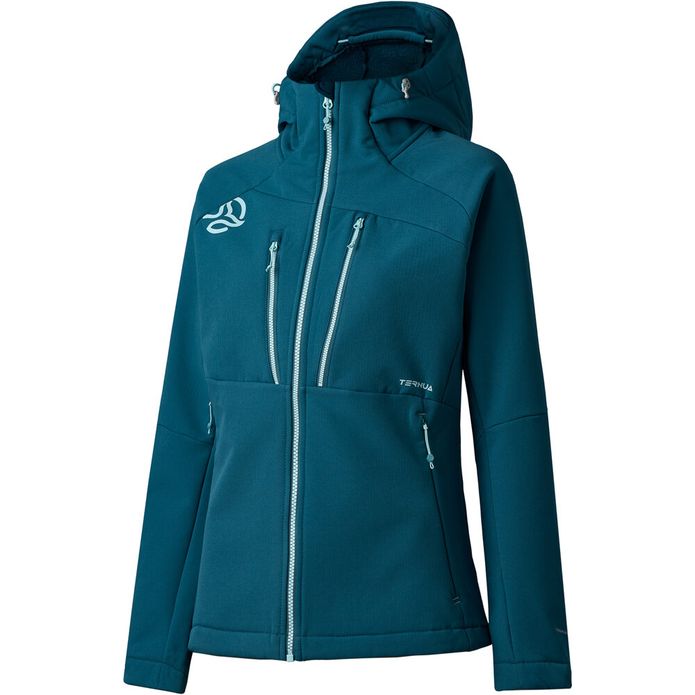 Ternua chaqueta softshell mujer LOKKTA HARD HOOD JKT W vista frontal