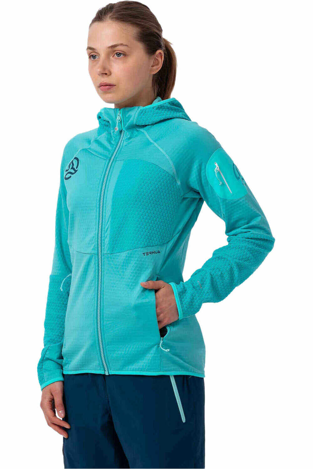 Ternua forro polar mujer RAGGER  HOOD JKT W vista frontal