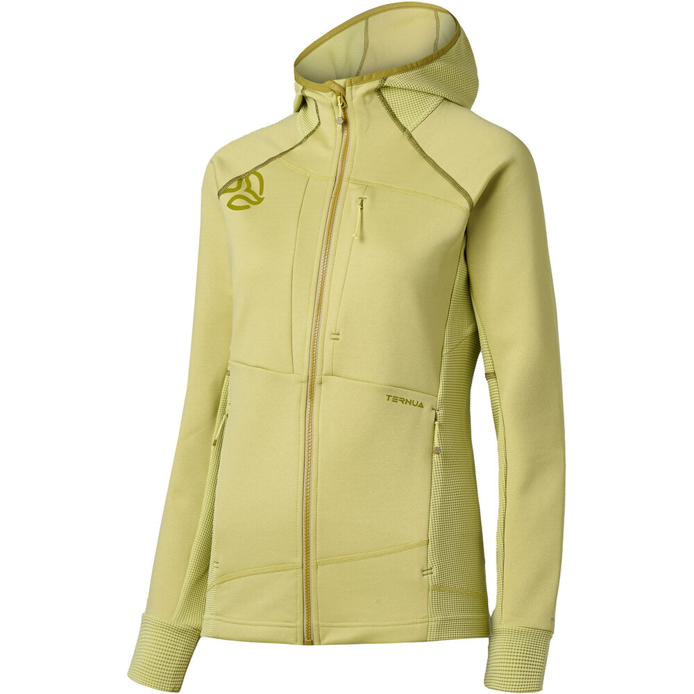 Ternua forro polar mujer SAKKETA 2.0 HOOD JKT W vista frontal