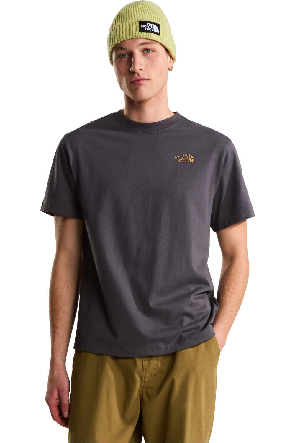 The North Face camiseta montaña manga corta hombre M TNF SNACK  RELAXED SHORT SLEEVE TEE-GR vista frontal