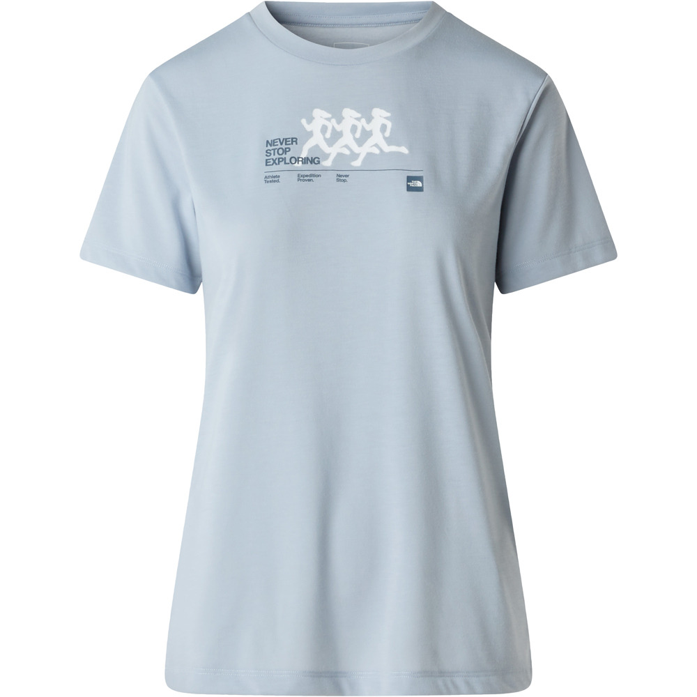 The North Face camiseta montaña manga corta mujer W BITMAP SILHOUETTE SHORT SLEEVES TEE-GR vista detalle