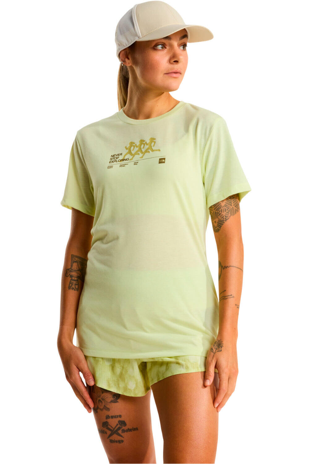 The North Face camiseta montaña manga corta mujer W BITMAP SILHOUETTE SHORT SLEEVES TEE-GR vista frontal