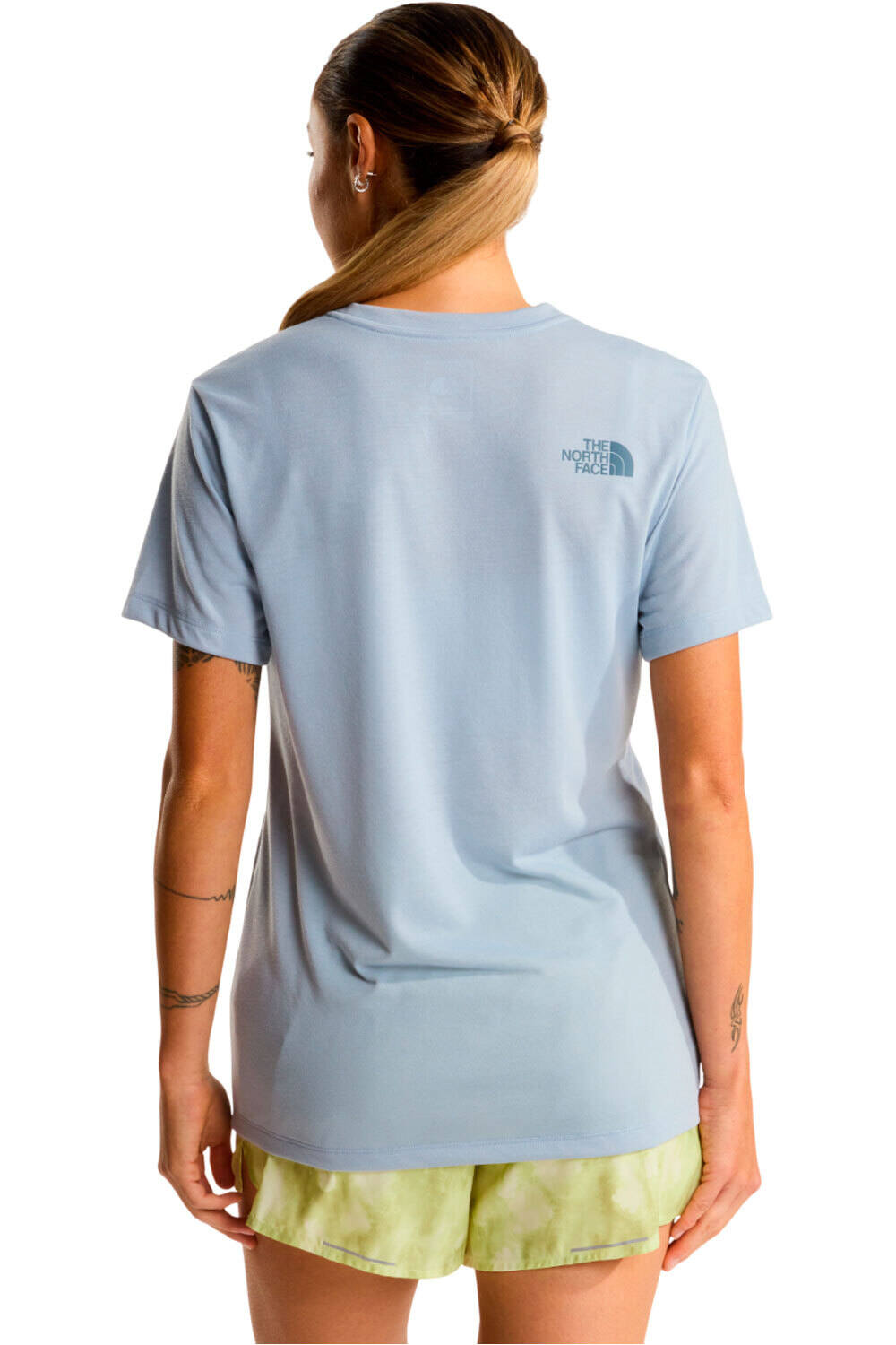 The North Face camiseta montaña manga corta mujer W BITMAP SILHOUETTE SHORT SLEEVES TEE-GR vista trasera