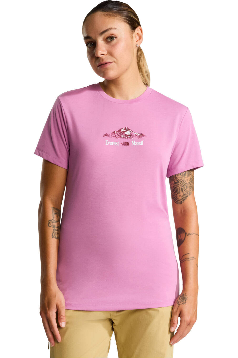 The North Face camiseta montaña manga corta mujer W FOUNDATION SHORT SLEEVES T-SHIRT-GRAPH vista frontal