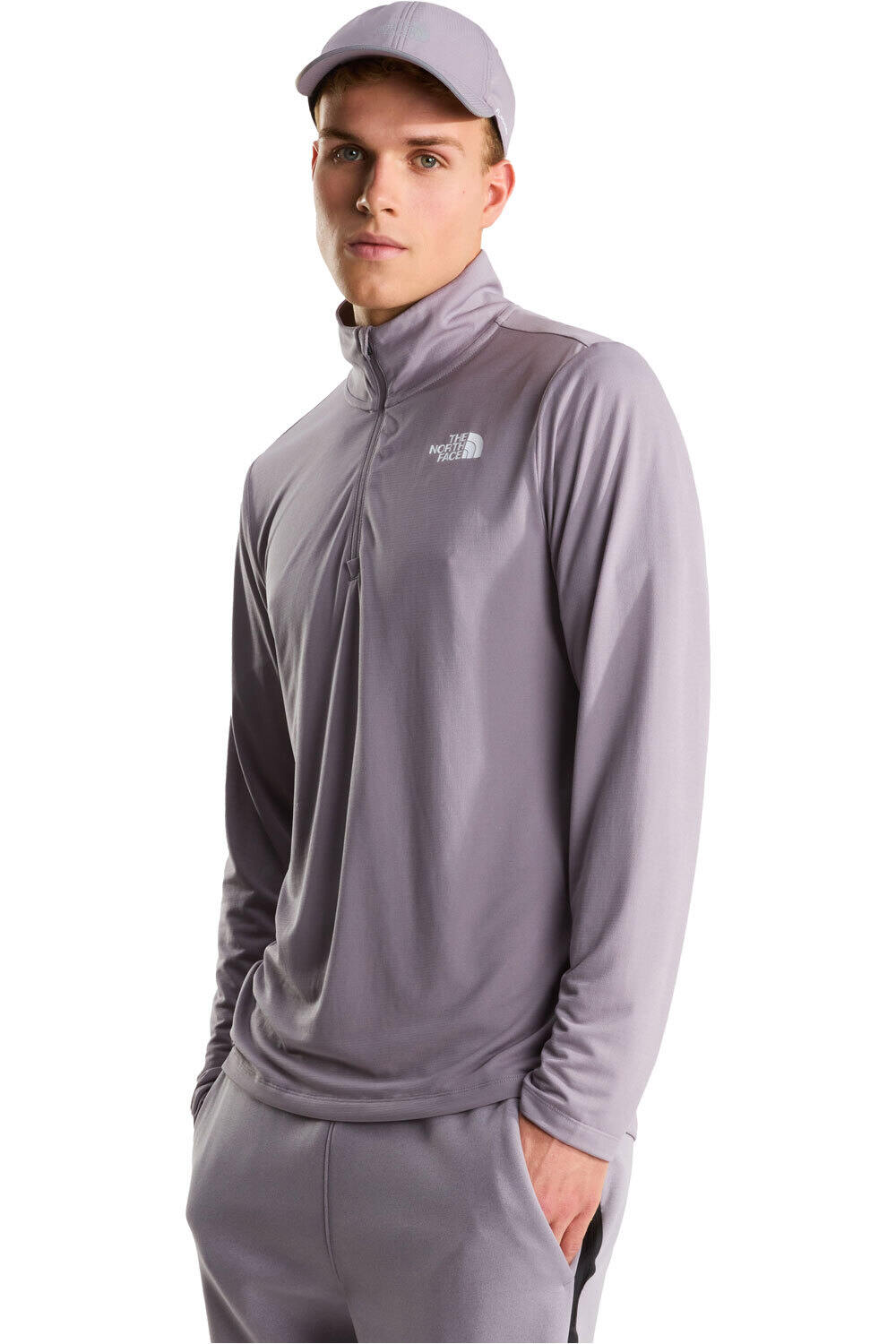 The North Face camiseta montaña manga larga hombre M 24/7 1/4 ZIP TEE vista frontal