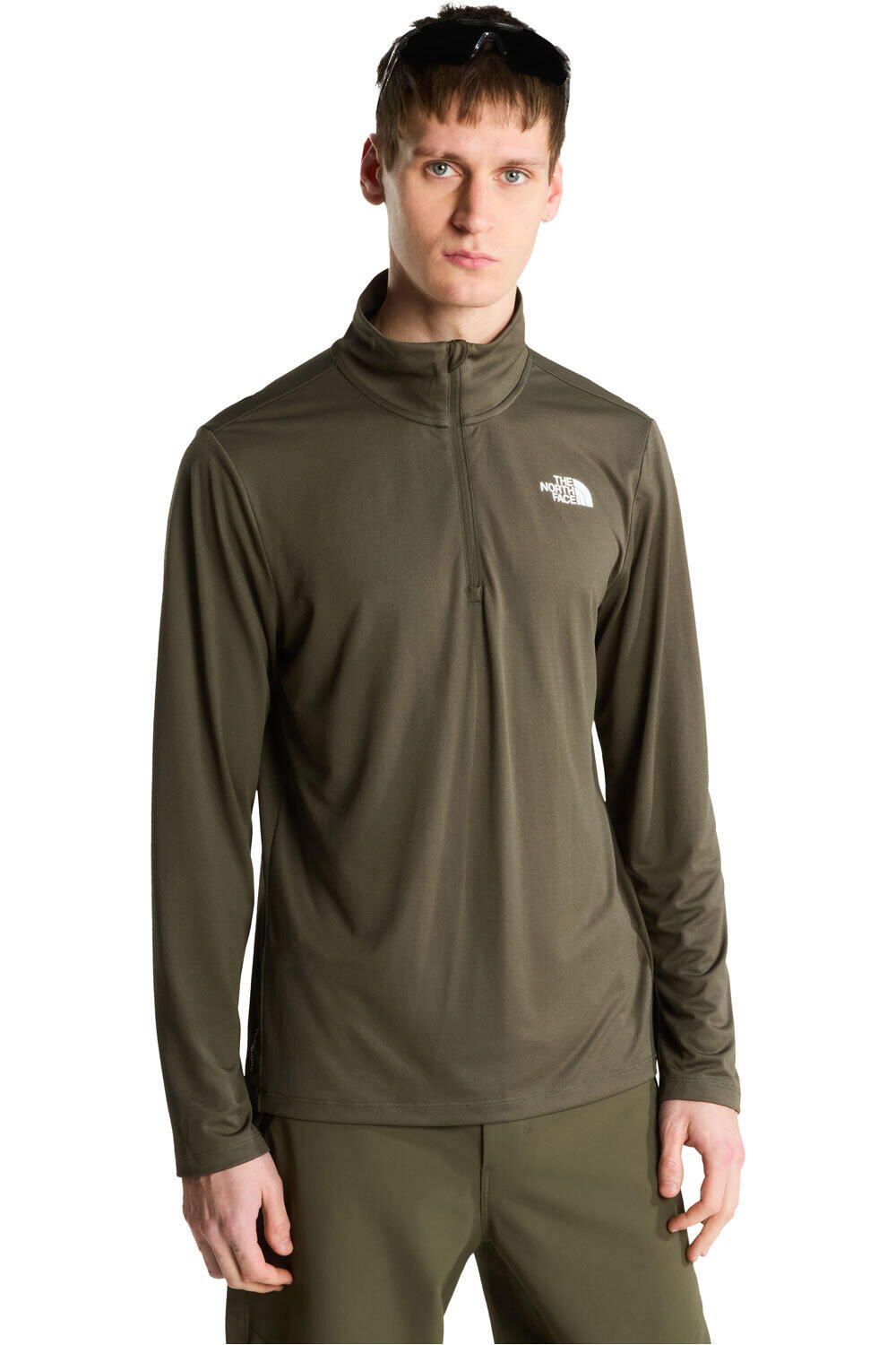 The North Face camiseta montaña manga larga hombre M 24/7 1/4 ZIP TEE vista frontal