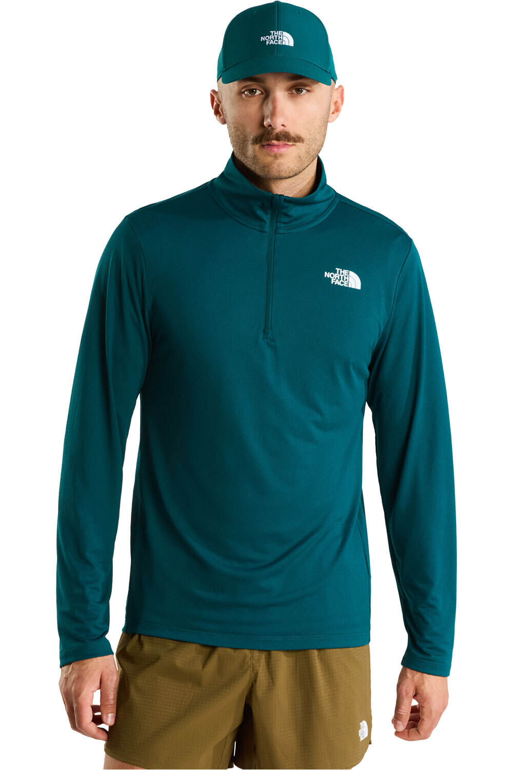 The North Face camiseta montaña manga larga hombre M 24/7 1/4 ZIP TEE vista frontal