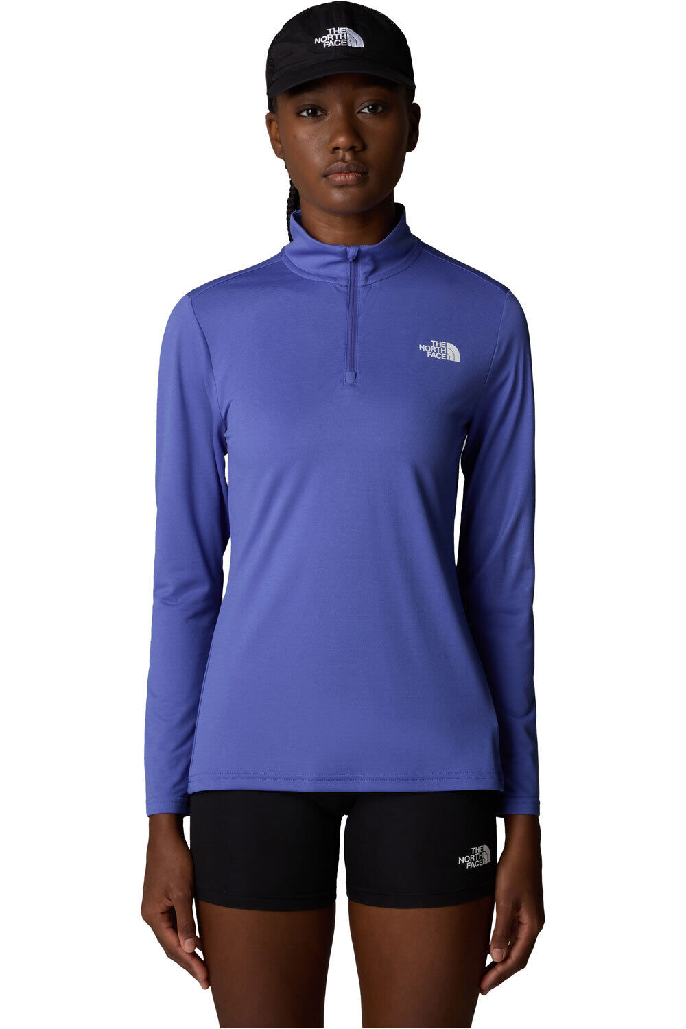 The North Face camiseta montaña manga larga mujer W FLEX 1/4 ZIP TEE SLIM vista frontal
